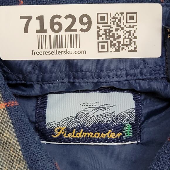 Vintage 90s Shadow Plaid Button Shirt Medium 21x29 Blue Yellow - Picture 8 of 11